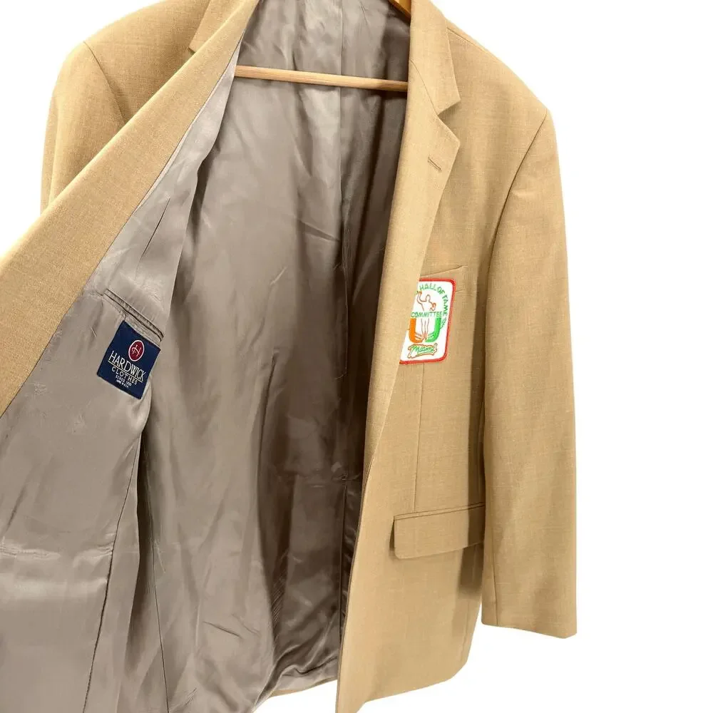 Vintage 80s Hardwick Beige Miami Sports Hall of Fame Committee Blazer Jacket